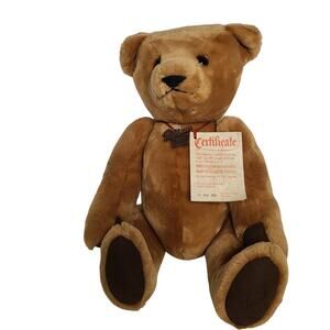 VINTAGE ALTHANS 20" TEDDY BEAR RARE APRICOT STRAWBERRY BLONDE FUR WEST GERMANY